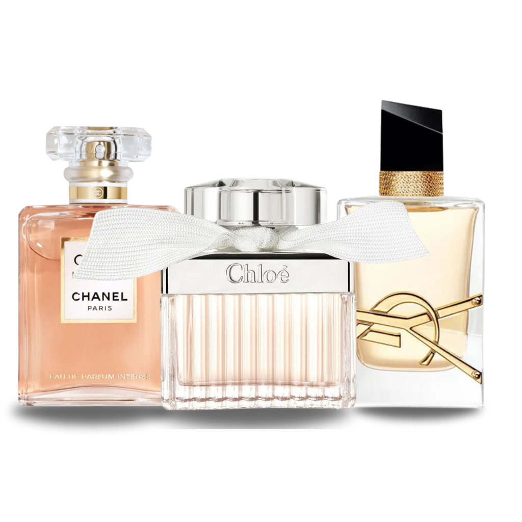 SET DE 3 PERFUMES CHANEL COCO MADEMOISELLE, YVES SAINT LAURENT LIBRE, CHLOÉ 100ML